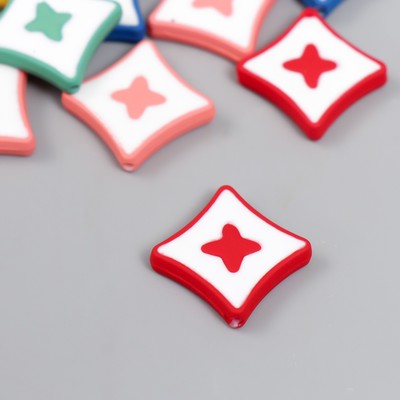 Бусины для творчества акрил «Квадраты с бабочками», 0.5×1.8×1.8 см, МИКС