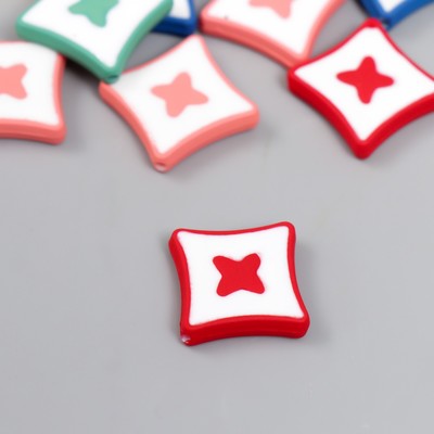 Бусины для творчества акрил «Квадраты с бабочками», 0.5×1.8×1.8 см, МИКС