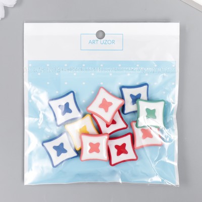 Бусины для творчества акрил «Квадраты с бабочками», 0.5×1.8×1.8 см, МИКС