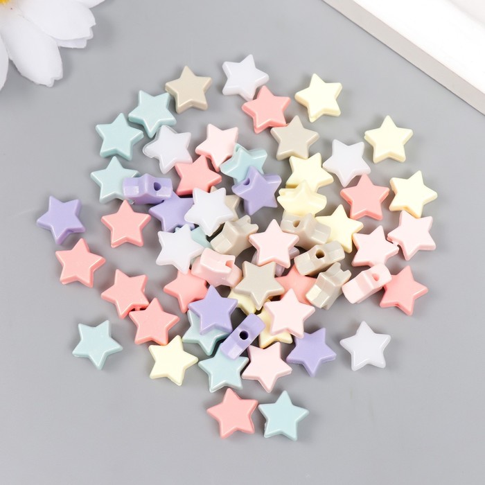 Набор бусин для рукоделия и плетения «Арт Узор. Звёздочки. Пастель», 20 г, жемчужные, 0.5×1×1 см - Фото 1