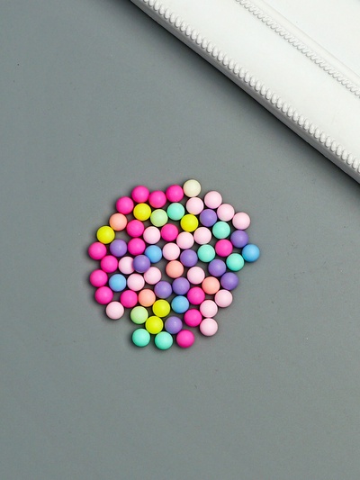 Шарики для творчества пластик "Маршмеллоу" матовые набор 20 гр d=0,8 см