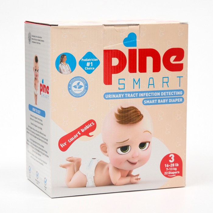 Подгузники детские умные Pine Smart 3 Midi, 7 - 13 кг, 22 шт. - Фото 1