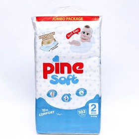 Подгузники детские Pine Soft 2 Mini (3 - 6 kg), 102 шт 9197596