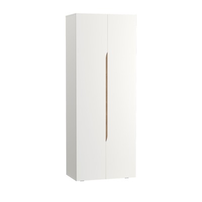 Шкаф двухстворчатый «Муссон 13.198», 874×522×2298 мм, цвет белый шагрень/дуб эндгрейн