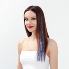 Прядь для волос, дождик, на заколке, 50 см, разноцветная - Фото 2