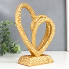 Сувенир полистоун "Два сердца в одном" золото 20,5х17х7 см - фото 21726177