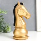 Сувенир полистоун "Шахматная фигура. Конь" золотой с чёрной гривой 19,5х10х8 см - Фото 6