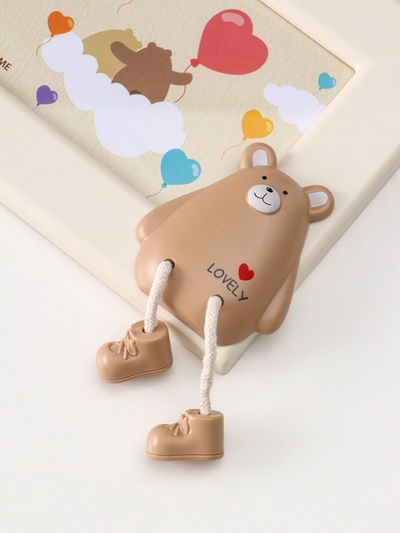 Фоторамка для фотографии 12×17 см «Мишка с сердечками», пластик, бежевая, 24×19.5 см