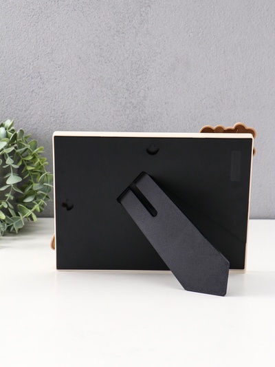 Фоторамка для фотографии 12×17 см «Мишка с сердечками», пластик, бежевая, 24×19.5 см