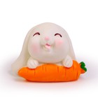 Миниатюра кукольная «Милый зайчик с морковкой», размер: 3,4 × 3 × 2,5 см - Фото 3