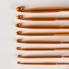 Набор двусторонних крючков для вязания, d = 1/2,3/4,5/6,7/8 мм, 13,5 см, 4 шт, цвет золотой - Фото 3