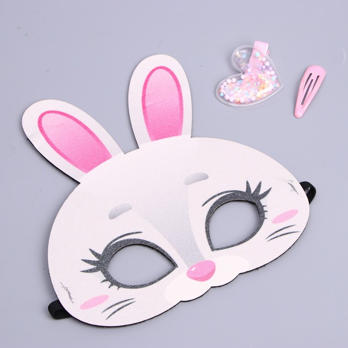 Маска с аксессуарами Зайка с блестками - Фото 1