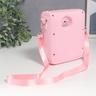 Шкатулка музыкальная механическая с зеркалом "Сумочка с мишкой" розовая 5,3х12,5х14,5 см - фото 24647463