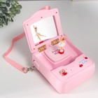 Шкатулка музыкальная механическая с зеркалом "Сумочка с мишкой" розовая 5,3х12,5х14,5 см - фото 24647465