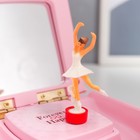 Шкатулка музыкальная механическая с зеркалом "Сумочка с мишкой" розовая 5,3х12,5х14,5 см - фото 24647466