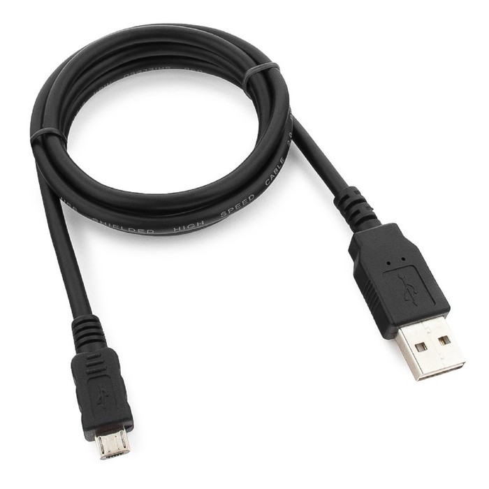 Кабель Cablexpert CC-mUSB2D-1M, microUSB - USB, 2.4 А, 1 м, двусторонний, черный - фото 51483805