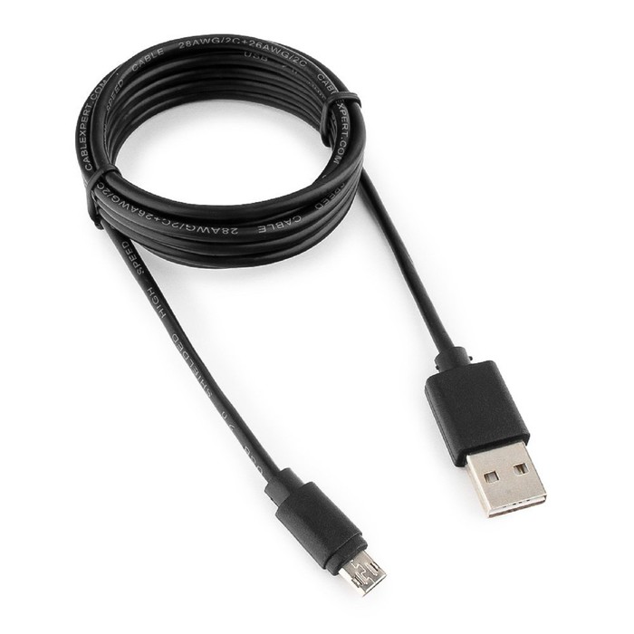 Кабель Cablexpert CC-mUSBDS-6, microUSB - USB, 2.4 А, 1.8 м, двусторонний, черный - фото 51483808