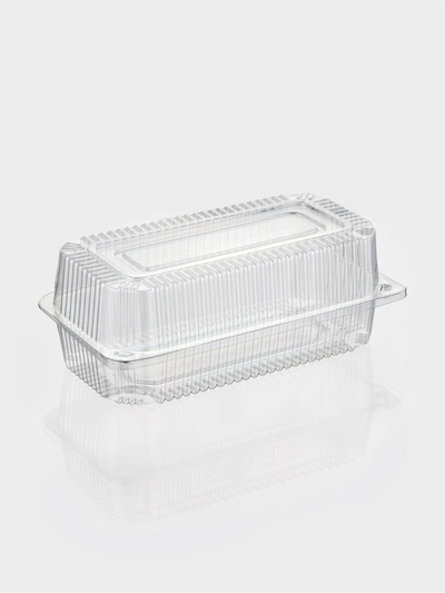 Контейнер одноразовый с неразъёмной крышкой ПР-К-27 «А», пластик, 24×12.9×8.9 см, внутр. 21.3×9.9×7.8 см, прозрачный