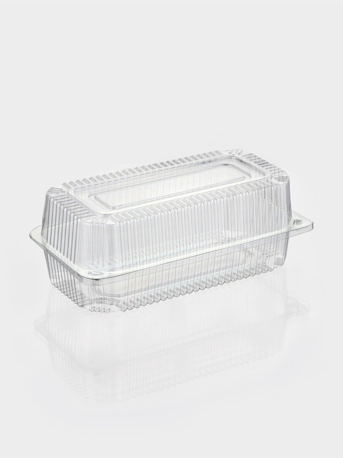 Контейнер одноразовый с неразъёмной крышкой ПР-К-27 «А», пластик, 24×12.9×8.9 см, внутр. 21.3×9.9×7.8 см, прозрачный - Фото 1