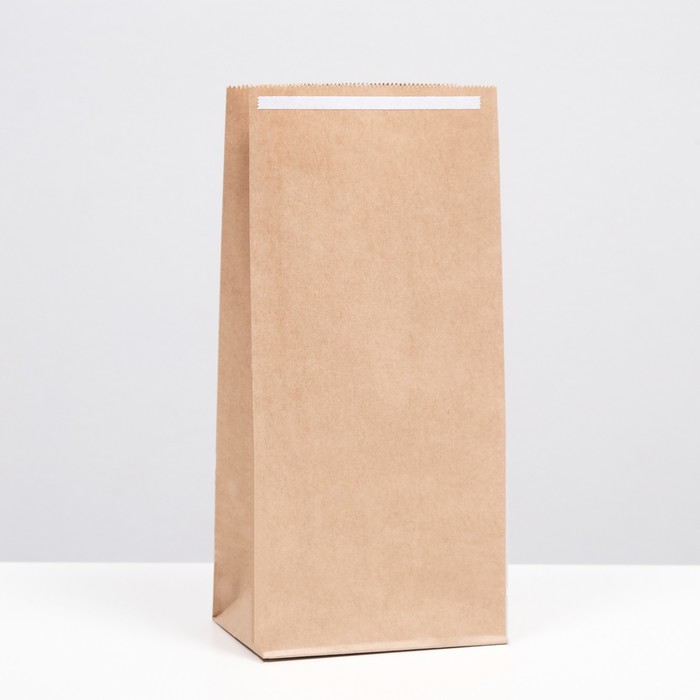 Пакет крафт бумажный фасовочный, прямоугольное дно, с клеевой лентой 12 х 8 х 25 см