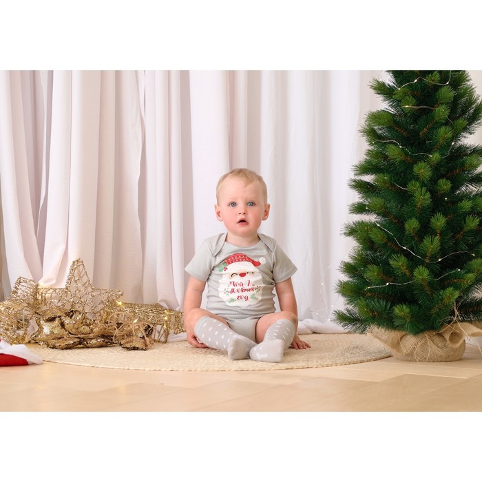 Боди Крошка Я «Мой первый НГ», рост 74-80 см, серое - Фото 1