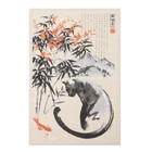 Полотенце Кот в Японии, размер 39х60 см, 160 г/м², 50% хлопок, 50% лён - фото 804978035