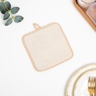 Прихватка Поварята, размер 18х18 см, 50% лён, 50% хлопок, 160г/м² 9038656