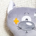 Подушка декоративная Кот с заплаткой 31х39см, серый, плюш, холофайбер - Фото 3