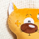 Подушка декоративная Кот с заплаткой 31х39см, бежевый, плюш, холофайбер - Фото 3