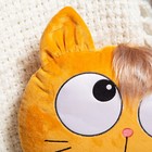 Подушка декоративная Кот голова-глазастик, цвет рыжий, размер 35х40см, плюш, холофайбер - Фото 3
