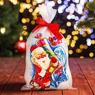 Мешок новогодний "Дед Мороз с хлопушкой", атлас, полноцветная печать, 21х35 см - фото 320434536