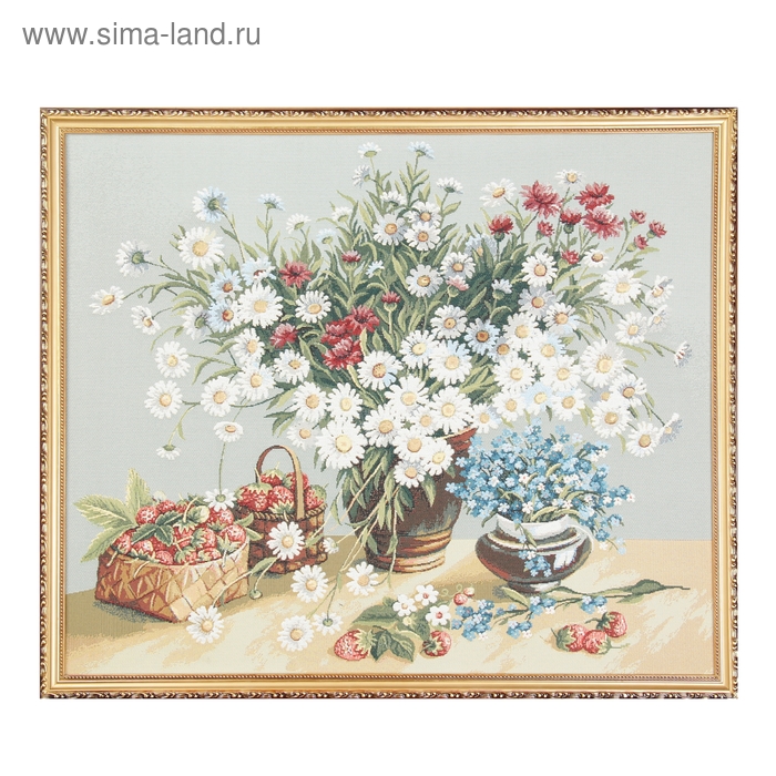 Гобеленовая картина "Белые ромашки" 65х75 см - Фото 1