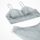 Нижнее бельё женское: топ и трусы, цвет серо-голубой, размер 42-44 - фото 808915244