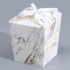 Коробка бонбоньерка, упаковка подарочная, «Мрамор», 7.5 х 8 х 7.5 см - Фото 2