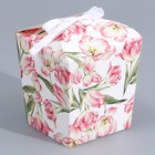 Коробка бонбоньерка, упаковка подарочная, «Цветы», 7.5 х 8 х 7.5 см - фото 320434539