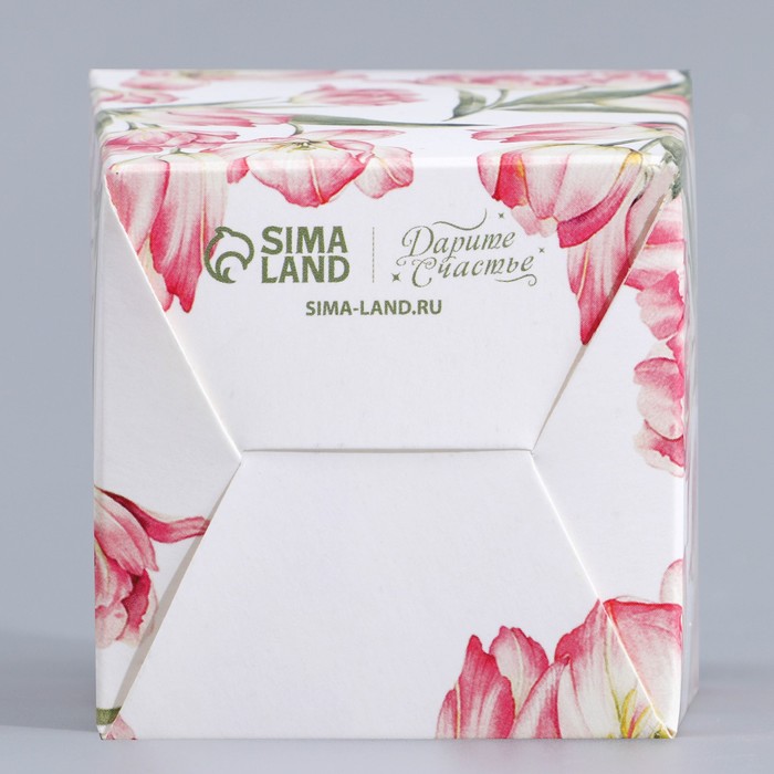 Коробка бонбоньерка, упаковка подарочная, «Цветы», 7.5 х 8 х 7.5 см - фото 1908970476