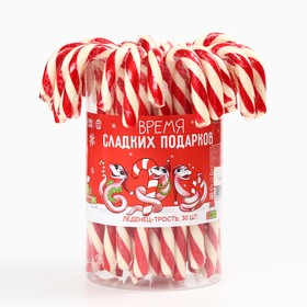 Леденец - трость новогодний «Время сладких подарков», со вкусом вишни, 26 г. х 30 шт. (комплект 30 шт)