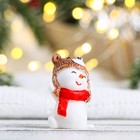 Фигурное мыло "Снеговик в шапке Мишка" белый, 3х3х5см - фото 9919253