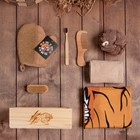 Набор подарочный «Этель» Tiger, полотенце 70×146 см, щётка, мочалка - Фото 2