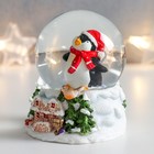 Сувенир полистоун водяной шар "Пухлый пингвинёнок в шарфике" 7х6,7х8,8 см (6 шт) - фото 804978638