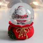 Сувенир полистоун водяной шар "Дед Мороз с мешком подарков" 7х6,7х8,8 см - Фото 5