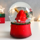 Сувенир полистоун водяной шар музыка "Дед Морозик с оленьими рожками" 11,5х11,5х14 см - Фото 3