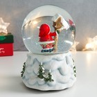 Снежный шар новогодний стеклянный «Снеговик со скворечником», музыкальный, 11.5×11.5×14 см - Фото 3