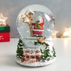 Снежный шар новогодний стеклянный «Снеговик со скворечником», музыкальный, 11.5×11.5×14 см - Фото 5
