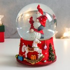 Сувенир полистоун водяной шар музыка "Три гномика" 11,5х11,5х14 см - фото 34740820