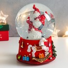 Сувенир полистоун водяной шар музыка "Три гномика" 11,5х11,5х14 см - фото 34740821