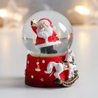 Сувенир полистоун водяной шар "Дед Мороз со звёздочкой" 4,5х4,5х6,5 см - фото 3007890