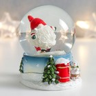 Сувенир полистоун водяной шар "Дед Морозик на лыжах" 7х6,7х8,8х см (комплект 6 шт) - фото 21727841