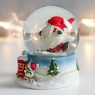 Сувенир полистоун водяной шар "Дед Морозик на лыжах" 7х6,7х8,8х см (комплект 6 шт) - фото 21727843