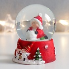 Снежный шар новогодний стеклянный «Малыш со снежным комом», полистоун, 7×6.7×8.8 см - Фото 7